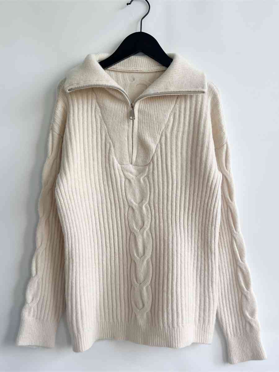 Frozy’s Day Dream Rib-Knit Half Zip Sweater #Firefly Lane Boutique1
