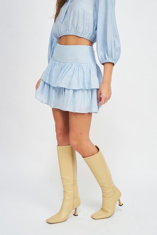 Gentle Breeze Blue Mini Skirt #Firefly Lane Boutique1