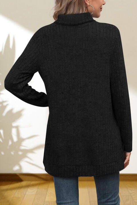 Gentle Slope High Low Thick Turtleneck Sweater #Firefly Lane Boutique1