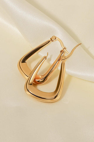 Geometric Hoop Earrings 18K Gold-Plated -Women’s fine jewelry elongated geometric earrings#Firefly Lane Boutique1