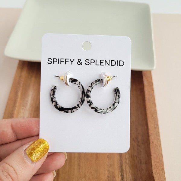 Get Noticed With Our Mini Black & Clear Hoops #Firefly Lane Boutique1