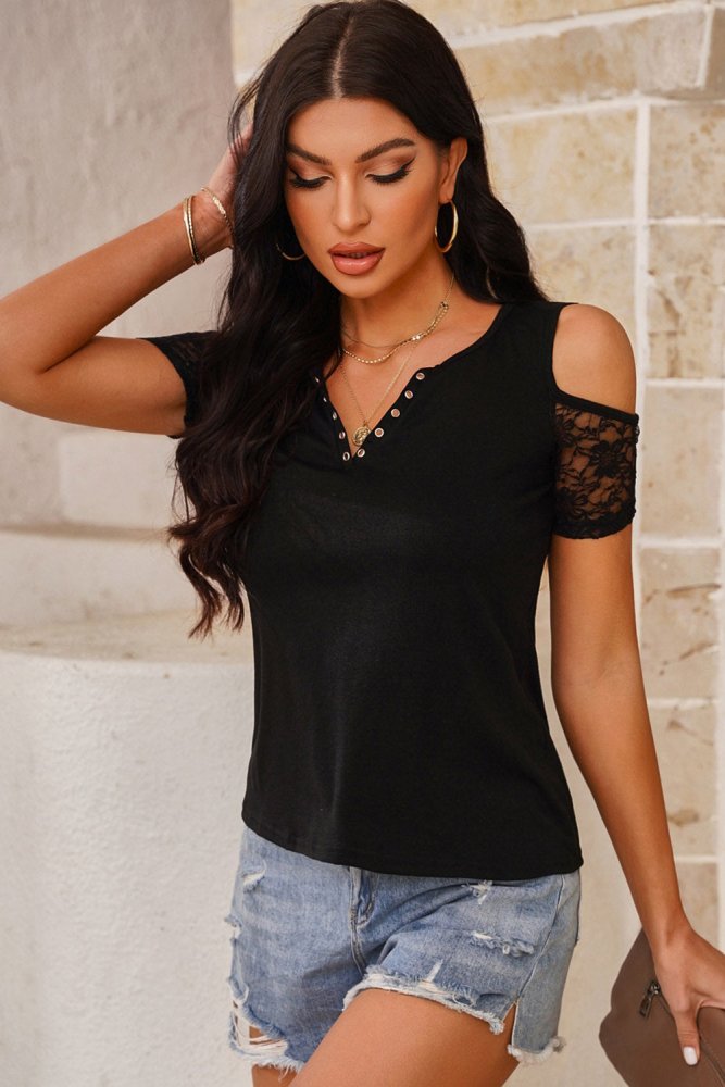 Get The Look Black Cold Shoulder Top #Firefly Lane Boutique1