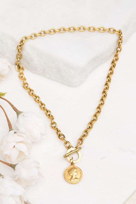 Gold Coin Necklace #Firefly Lane Boutique1