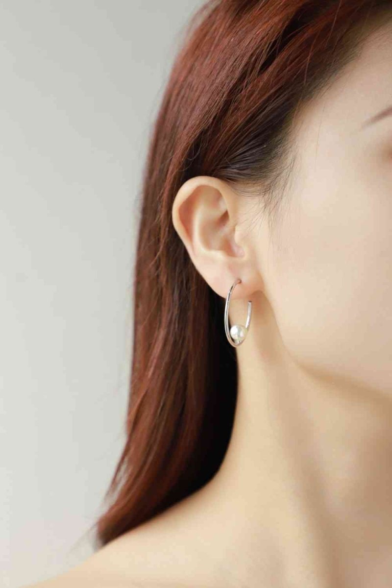 Gold Pearl Hoop Earrings #Firefly Lane Boutique1