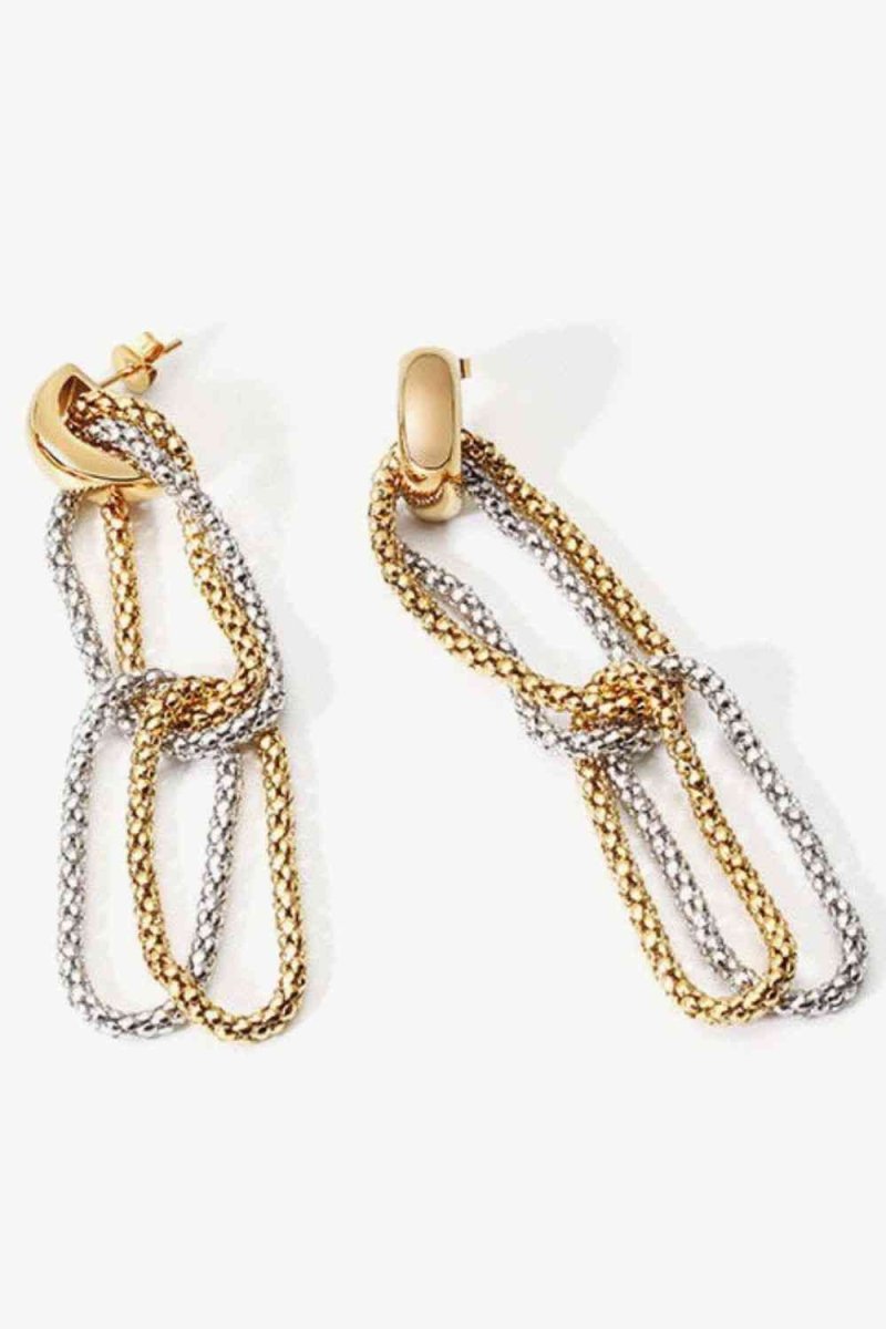Gold-Plated D-Shaped Gold Drop Earrings #Firefly Lane Boutique1