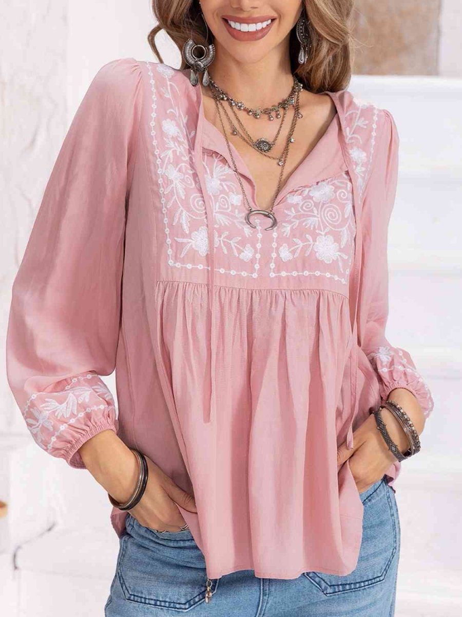 Graceful Floral Charm Balloon Sleeve Blouse #Firefly Lane Boutique1