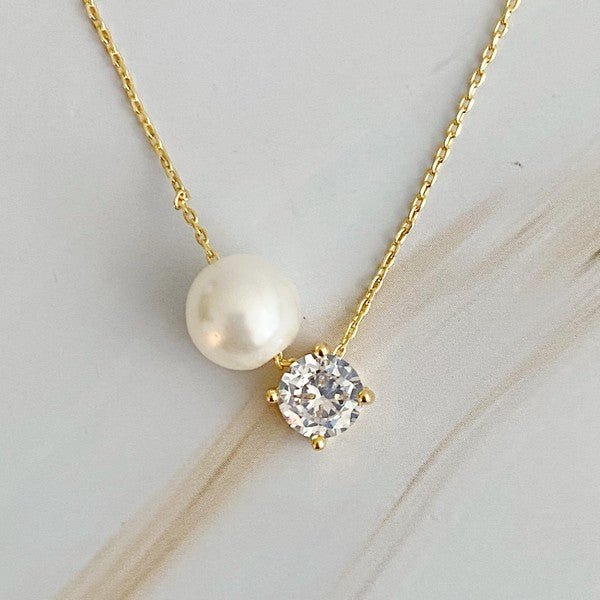 Graceful Melody Diamond and Pearl Charm Necklace #Firefly Lane Boutique1