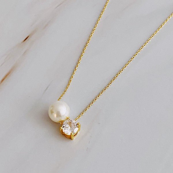 Graceful Melody Diamond and Pearl Charm Necklace #Firefly Lane Boutique1