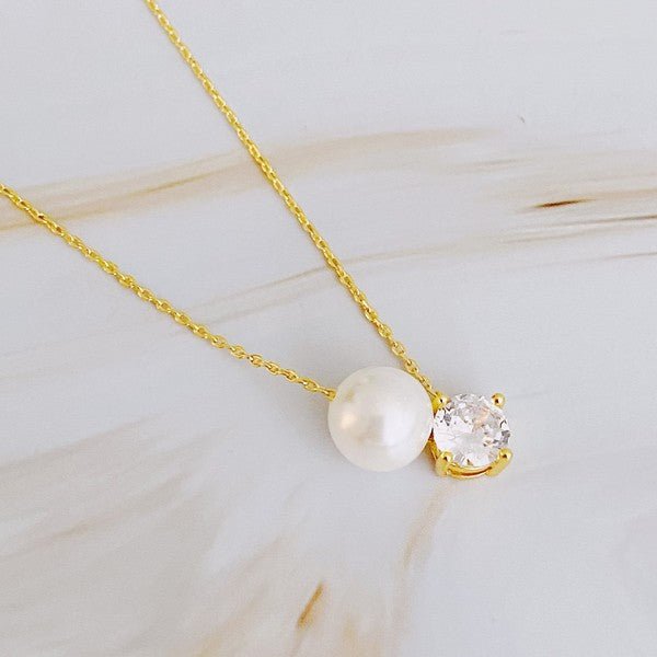 Graceful Melody Diamond and Pearl Charm Necklace #Firefly Lane Boutique1