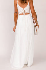 Graceful Split White Maxi Skirt #Firefly Lane Boutique1