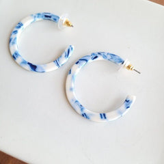 Greek Goddess Acrylic Blue Hoop Earrings #Firefly Lane Boutique1