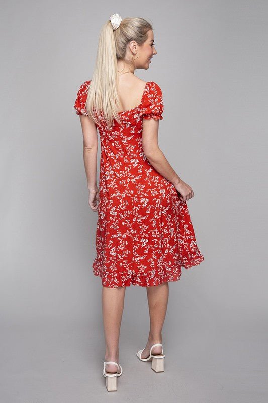 Heat Wave Floral Red Midi Dress #Firefly Lane Boutique1