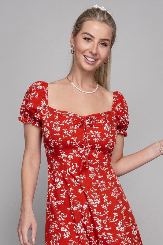 Heat Wave Floral Red Midi Dress #Firefly Lane Boutique1