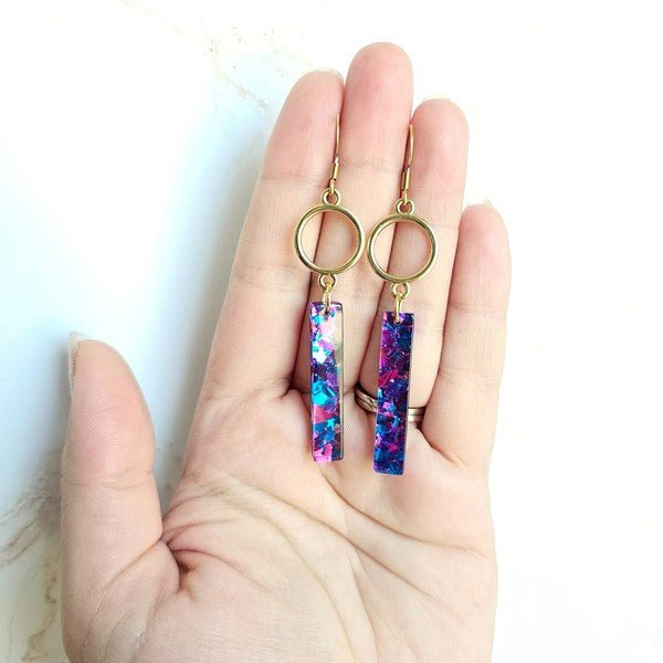 Isabella - Purple Sparkle Acrylic Earrings #Firefly Lane Boutique1