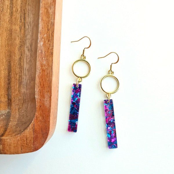 Isabella - Purple Sparkle Acrylic Earrings #Firefly Lane Boutique1