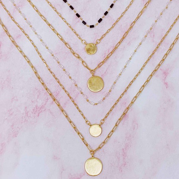 Layered Gold Disc Choker Necklace #Firefly Lane Boutique1