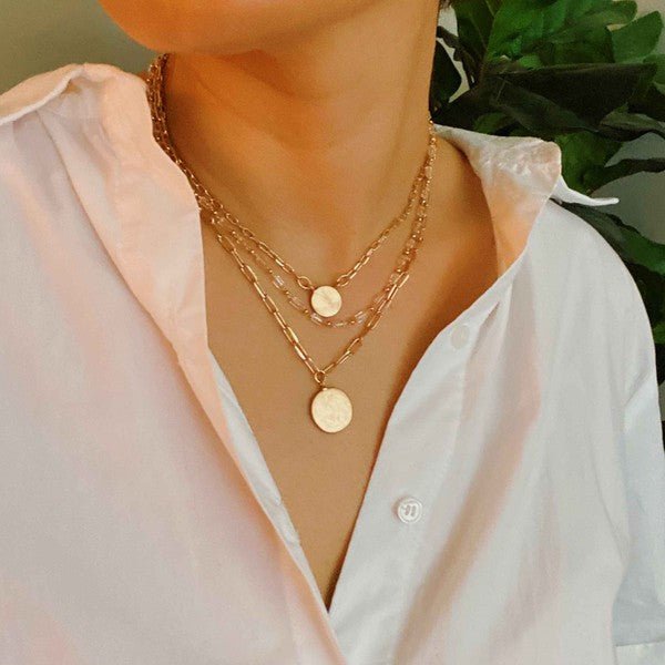 Layered Gold Disc Choker Necklace #Firefly Lane Boutique1