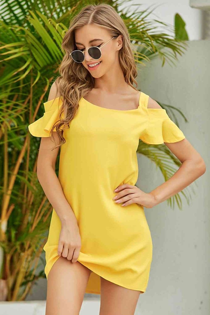 Lemonade Crush Yellow Mini Dress #Firefly Lane Boutique1