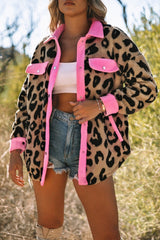 Leopard Shacket with Pockets - teddy shacket with leopard print and pink trim. #Firefly Lane Boutique1