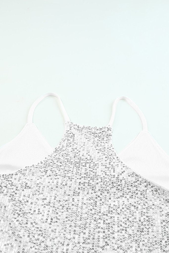 Let’s Go Out Silver Sequin Tank Top #Firefly Lane Boutique1