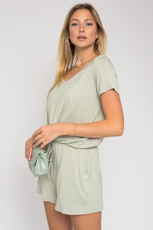 Light Green One Piece Romper Outfit #Firefly Lane Boutique1