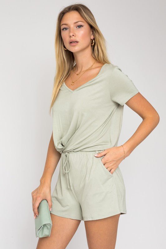 Light Green One Piece Romper Outfit #Firefly Lane Boutique1