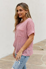 Mauve Bliss Ribbed Knit Short Sleeve Top #Firefly Lane Boutique1