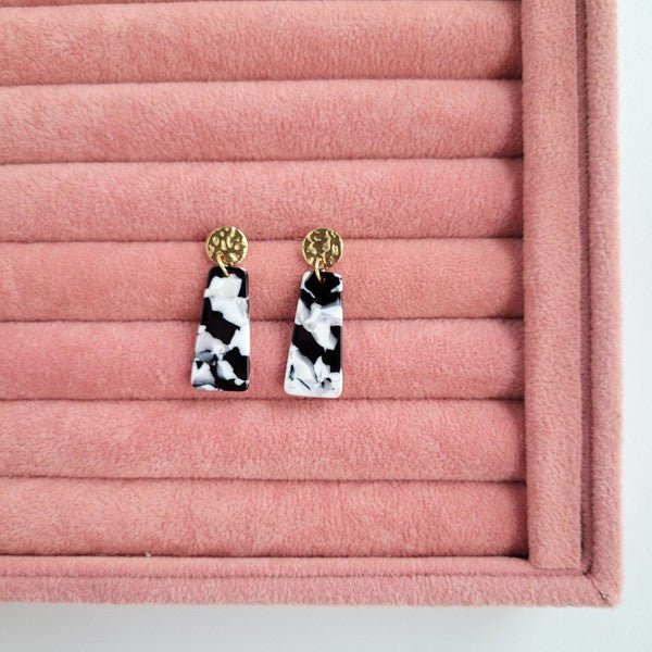 Mia Mini Earrings - Black & White #Firefly Lane Boutique1