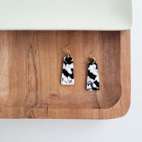 Mia Mini Earrings - Black & White #Firefly Lane Boutique1