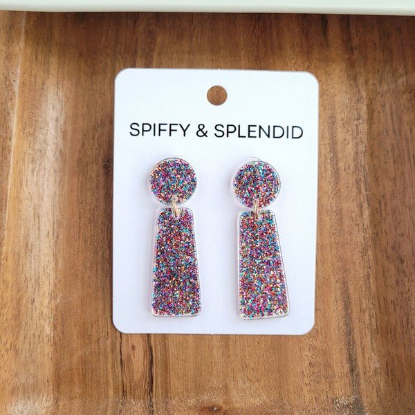 Mia Rainbow Glitter Earrings #Firefly Lane Boutique1