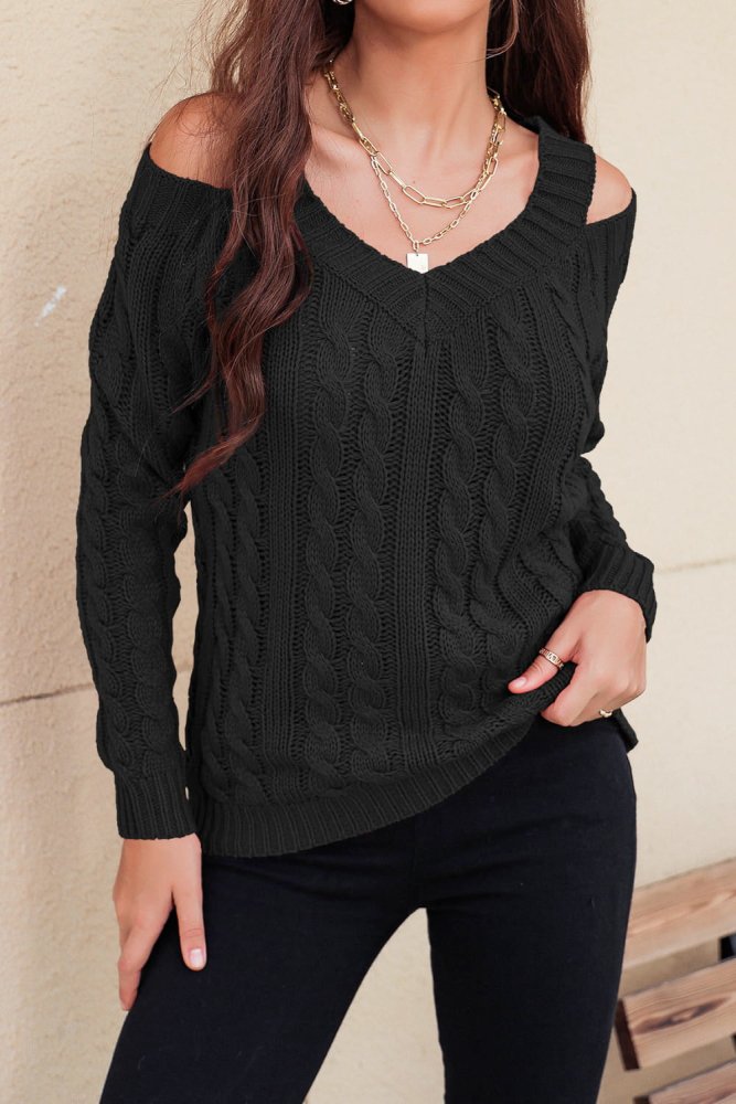 Midnight Chill Off The Shoulder Black Sweater #Firefly Lane Boutique1