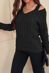 Midnight Chill Off The Shoulder Black Sweater #Firefly Lane Boutique1