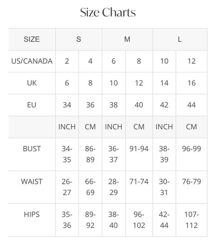 Midnight Magic Bodycon Party Dresses - size chart #Firefly Lane Boutique1