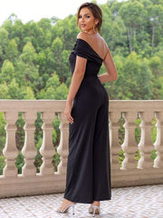 Midnight Shadow One Shoulder Jumpsuit #Firefly Lane Boutique1