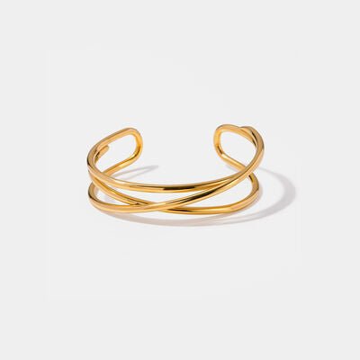 Minimalist Stainless Steel 18K Gold Cuff Bracelet #Firefly Lane Boutique1