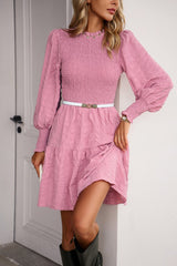 Modest Charm Smocked Puff Sleeve Dress #Firefly Lane Boutique1