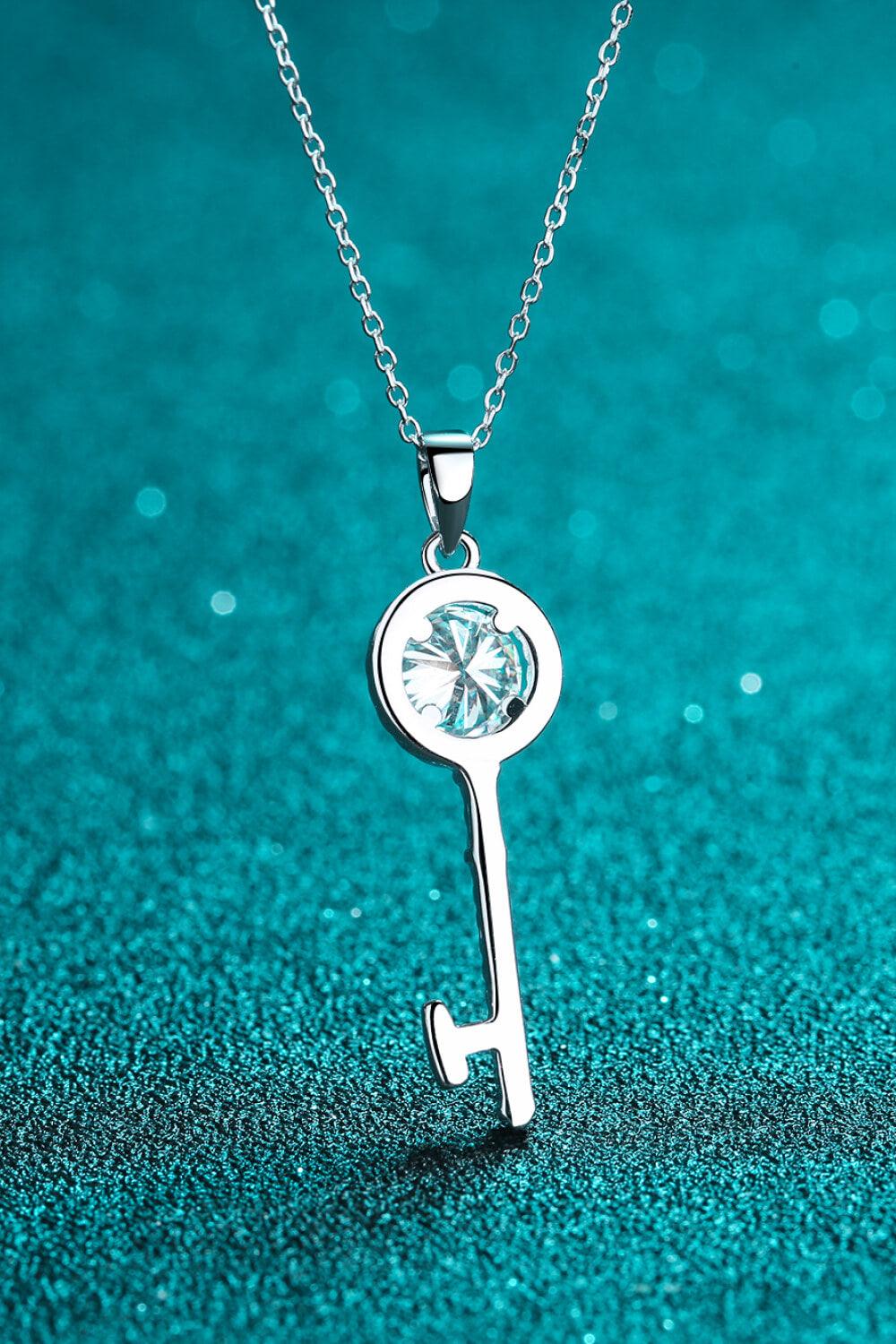 Moissanite Key Pendant Necklace S925 - 925 sterling silver chain d key pendant inlaid Diamonds - gift #Firefly Lane Boutique1