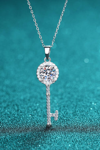 Moissanite Key Pendant Necklace S925 - 925 sterling silver chain d key pendant inlaid Diamonds - gift #Firefly Lane Boutique1