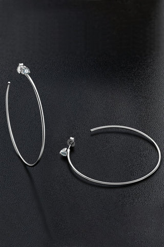 Moissanite Large Sterling Silver Hoop Earrings #Firefly Lane Boutique1