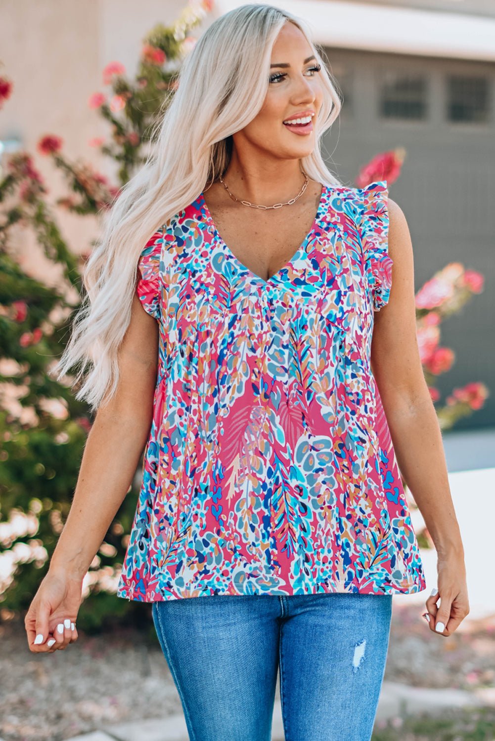 Always Mine Multi Color Tank Top - colorful tank top with a v-neck and a casual chic style! #Firefly Lane Boutique1