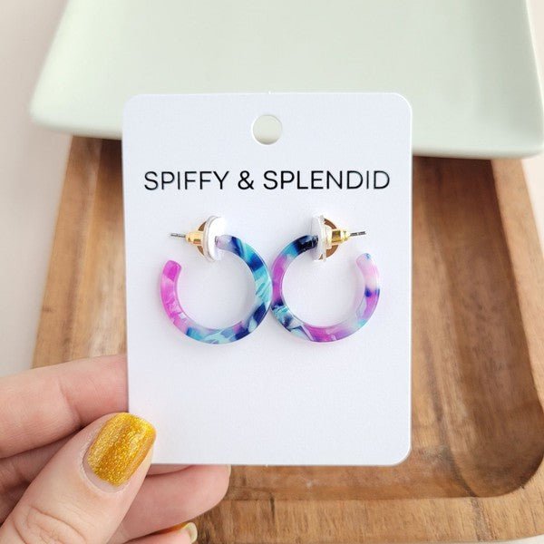 Multicolored Acrylic Mini Hoop Earring #Firefly Lane Boutique1