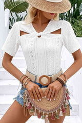 Only Clear Skies Short Sleeve White Blouse #Firefly Lane Boutique1