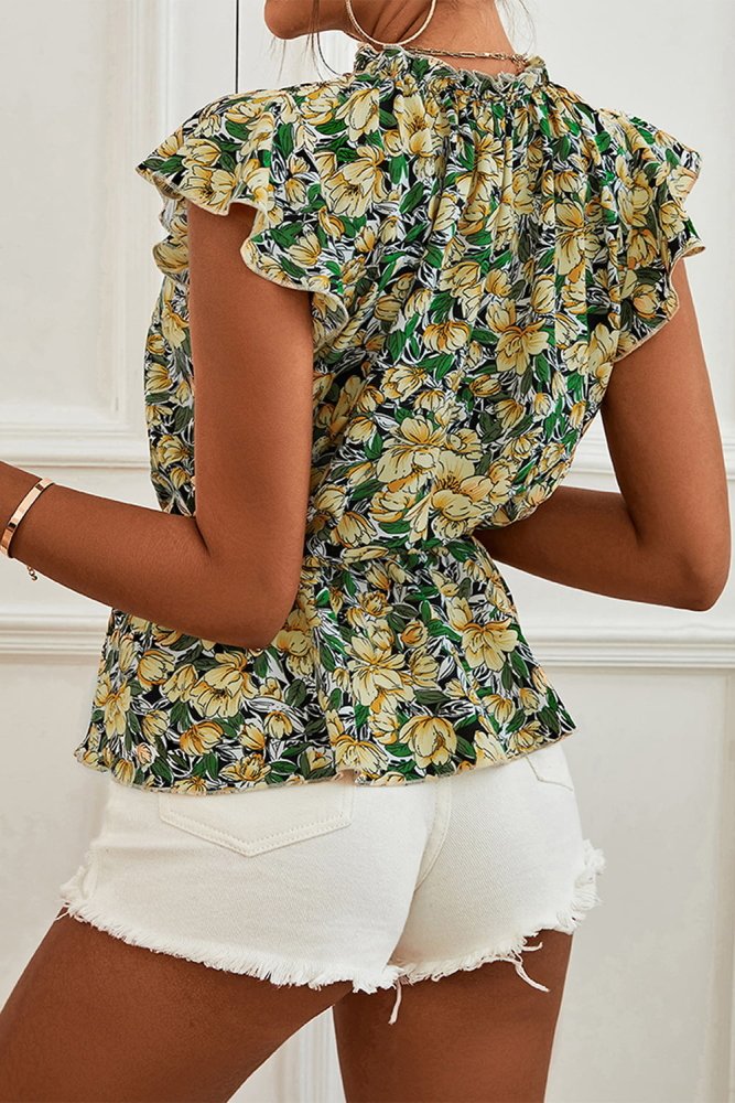 Open Meadow Floral Green Blouse Outfit #Firefly Lane Boutique1