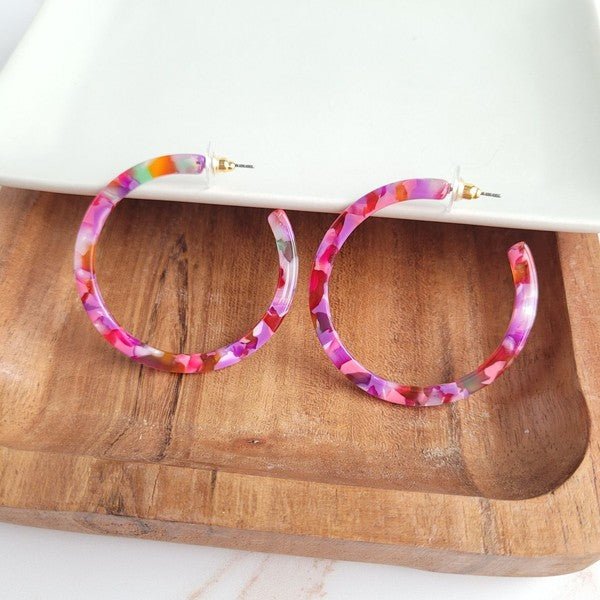 Paradise Pink Acrylic Hoop Earrings #Firefly Lane Boutique1