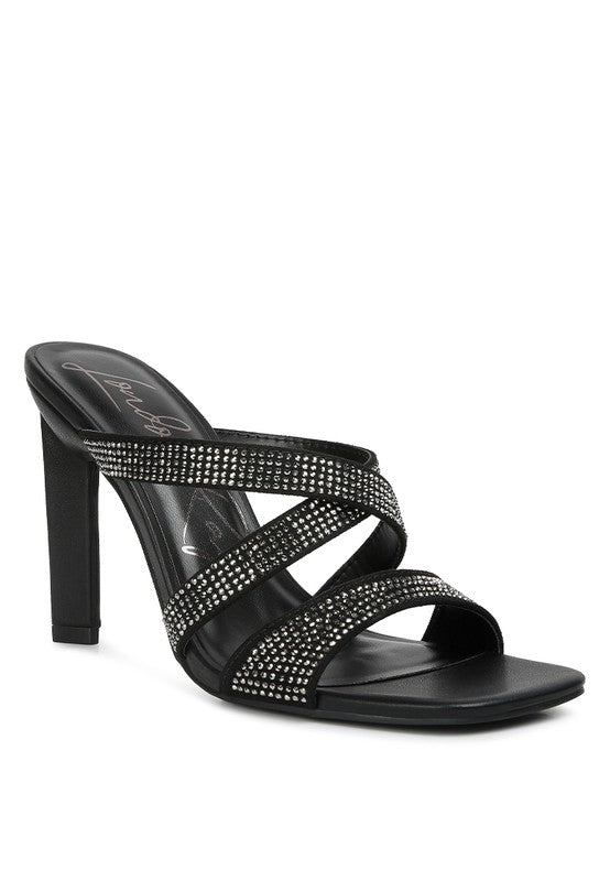 Party All Night Heeled Sandals With Rhinestone Straps #Firefly Lane Boutique1