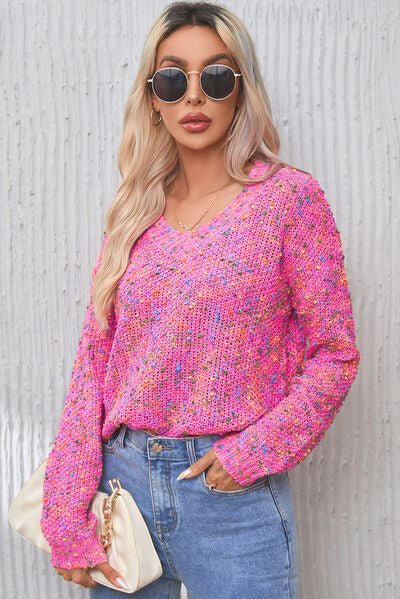 Party Pop V -Neck Confetti Sweater #Firefly Lane Boutique1