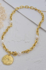 Pearl Coin Compass Necklace #Firefly Lane Boutique1
