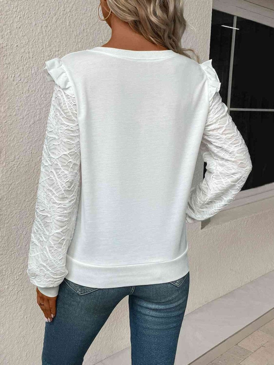 Pearl Essence White Top With Long Sleeves #Firefly Lane Boutique1