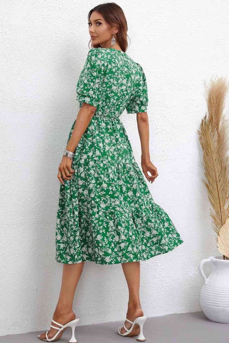 Petals in Bloom Midi Floral Summer Dress #Firefly Lane Boutique1