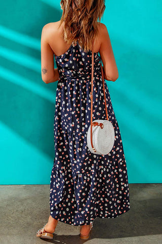 Polka Dot Belted Sleeveless Maxi Tiered Dress -#Firefly Lane Boutique1